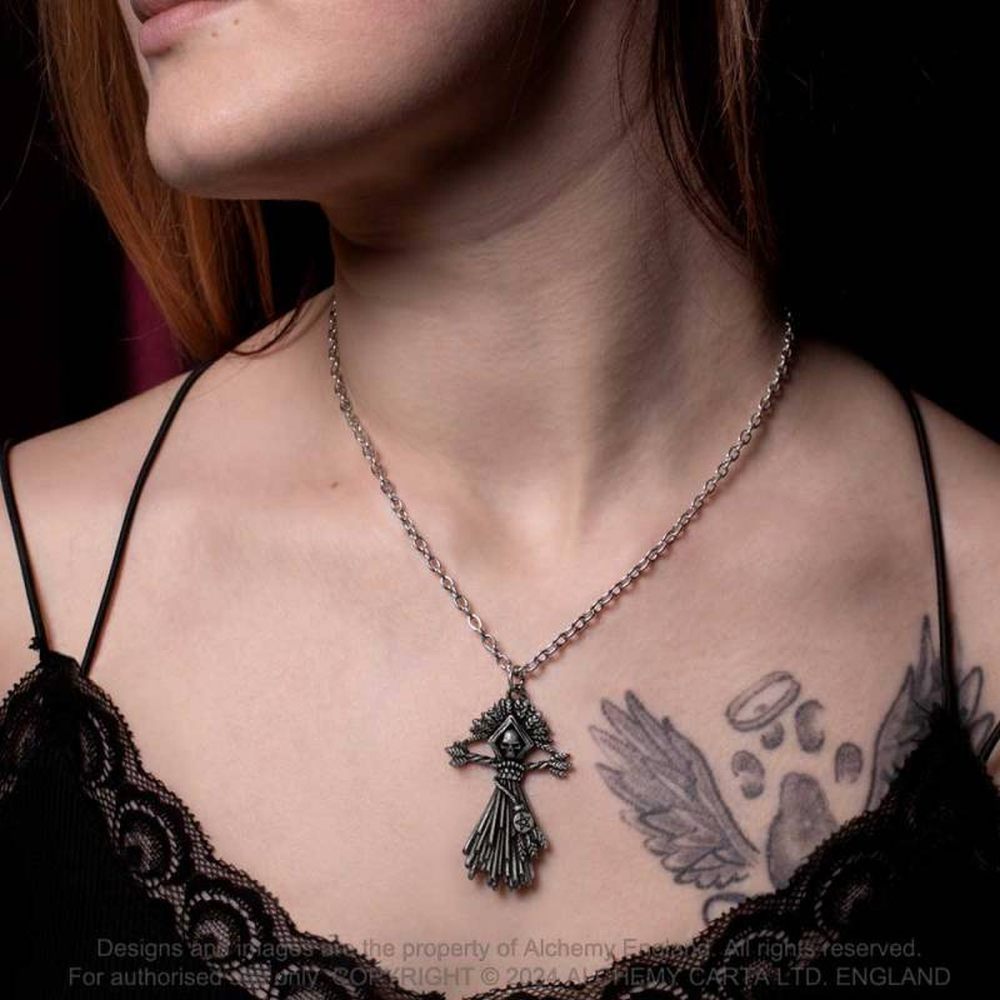 Alchemy - Corn Witch Necklace - Silver coloured